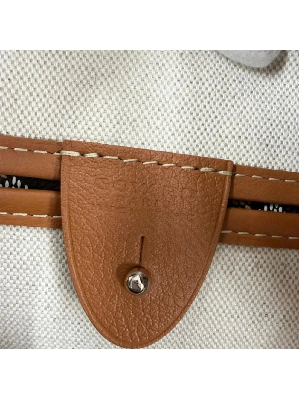 Goyard Artois PM Ma Cage Tote in Canvas Leather Brown
